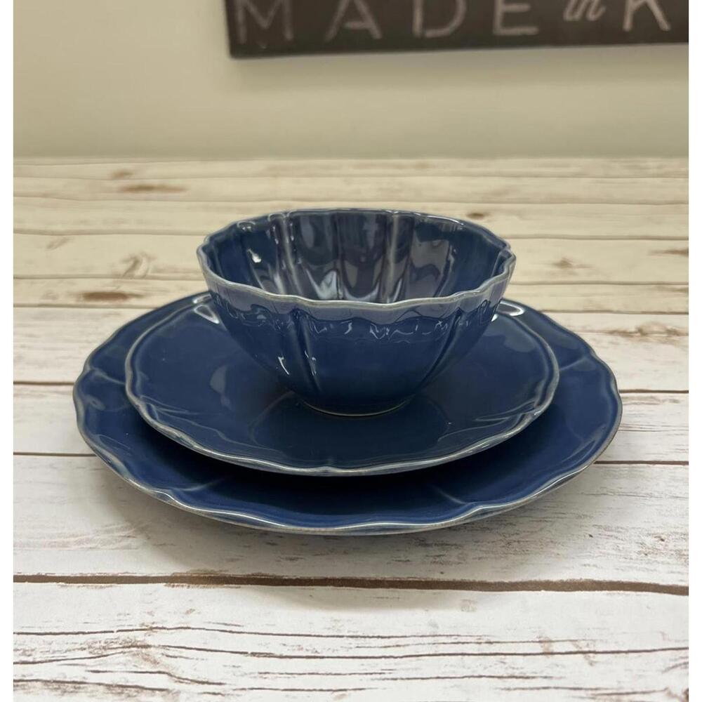 Casa Stone by Casafina Bistro Blue Ceramic Dish Made in Portugal‎